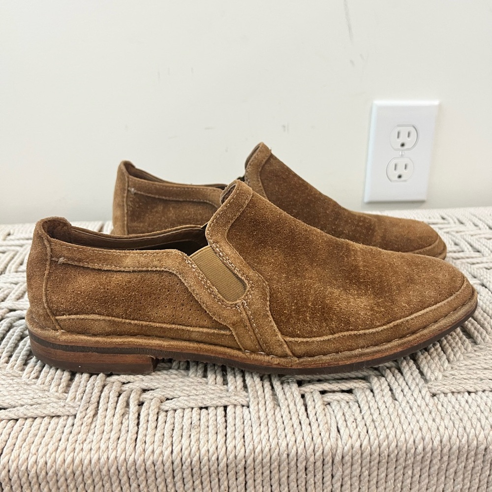 Trask Tan Suede Loafers for Men
